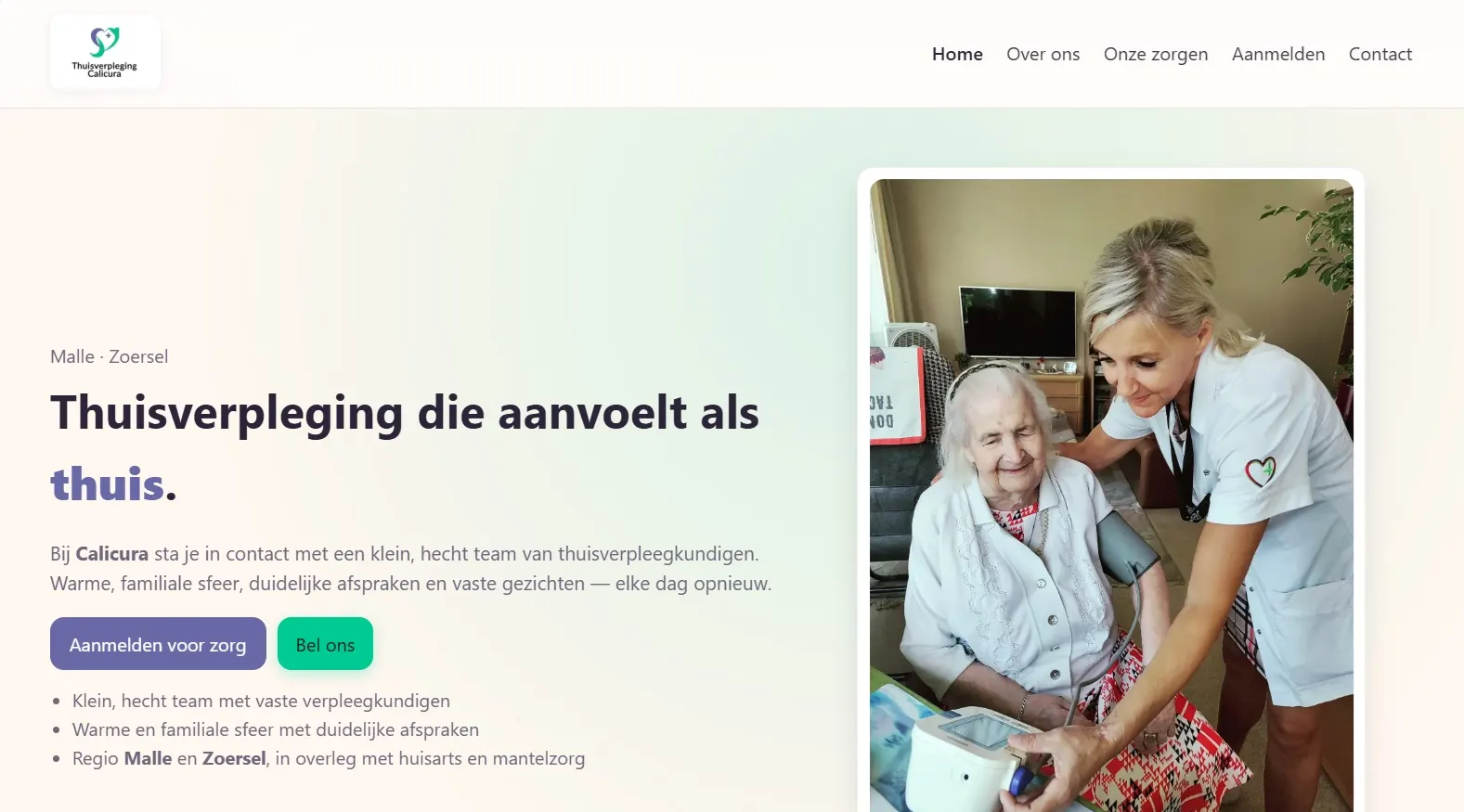 Screenshot van Thuisverpleging Calicura